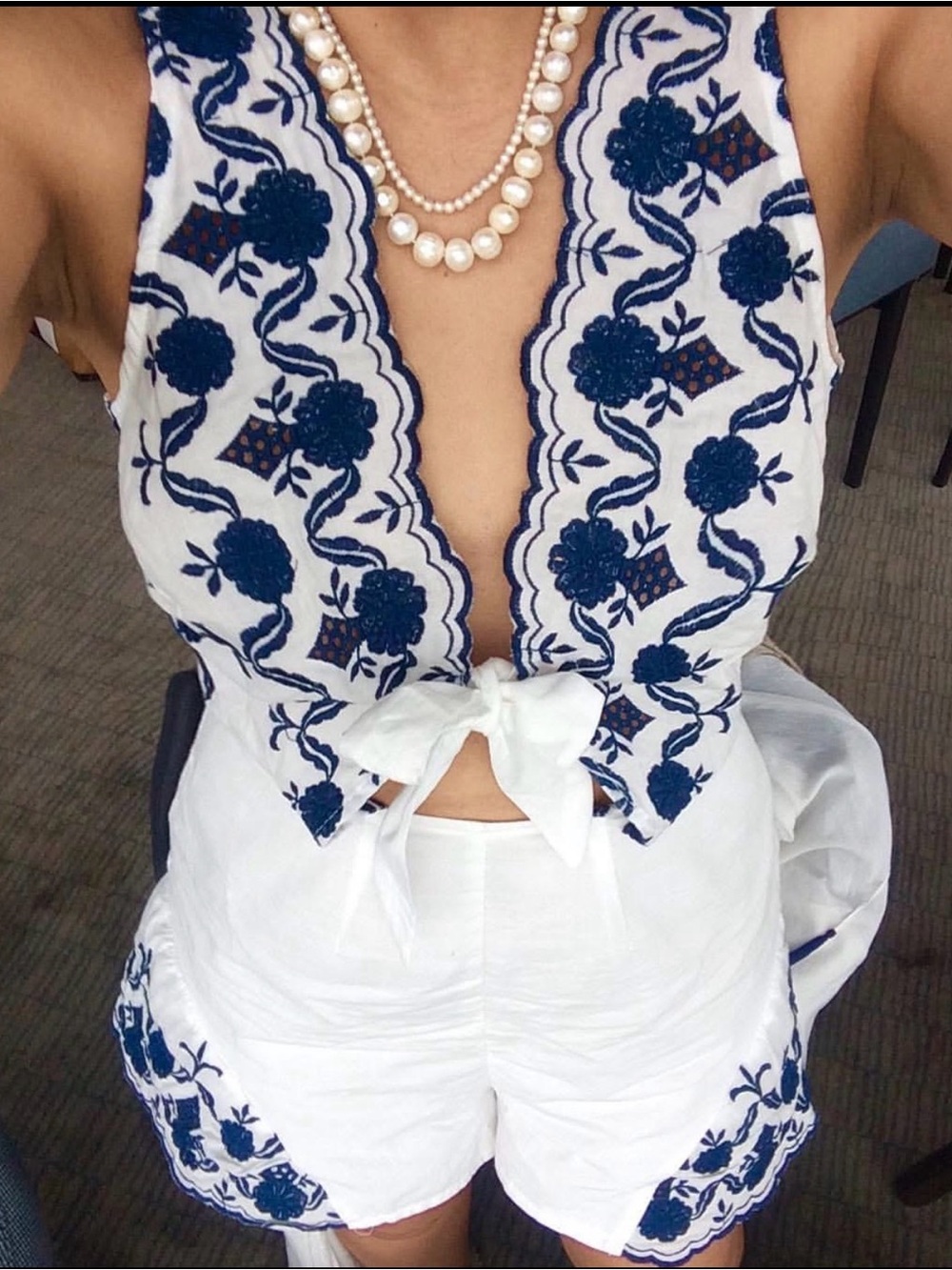 Parisian Navy and White romper